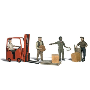 Scenic Accents A2744 Workers with Forklift Figure Set - O (1:48) Scale