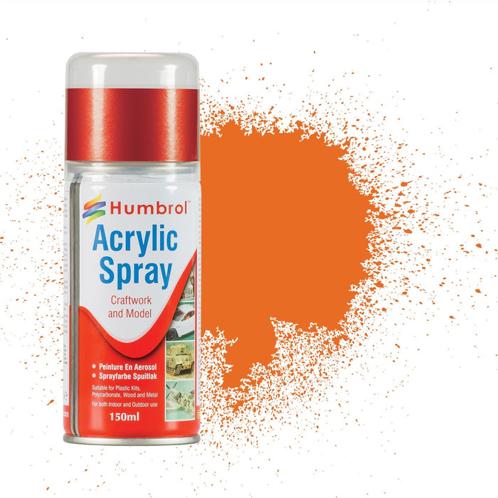 Humbrol AD6018 Acrylic Spray Gloss Orange - 150ml  ** Personal Callers Only - Not Available on Mail Order**