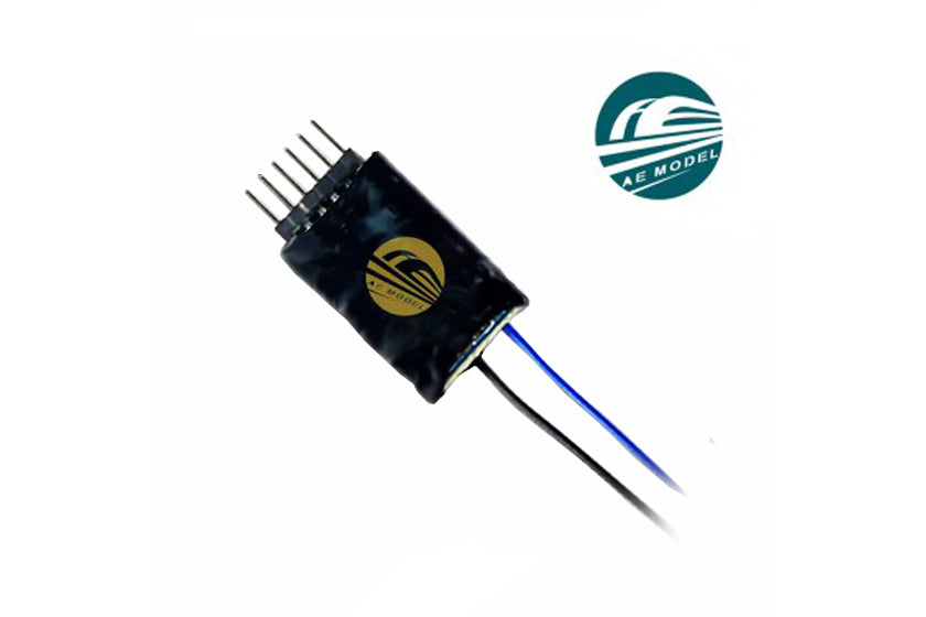 AE Model AED-6PD.2 Direct Plug In 6 Pin 2 Function Small Scale Loco Decoder