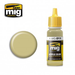 Ammo Mig 0011 (RAL7028) Dunkelgelb aus'44DGI' (Late War 1945) Acrylic Colour - Suitable for Brush and Airbrush Application - 17ml Bottle