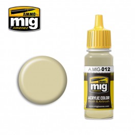 Ammo Mig 0012 (RAL7028) Dunkelgelb aus'44DGIII' (Late War 1945) Acrylic Colour - Suitable for Brush and Airbrush Application - 17ml Bottle