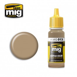 Ammo Mig 0013 (RAL8000) Gelbbraun Acrylic Colour - Suitable for Brush and Airbrush Application - 17ml Bottle