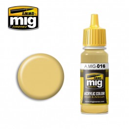 Ammo Mig 0016 (RAL8020) Gelbbraun Acrylic Colour - Suitable for Brush and Airbrush Application - 17ml Bottle