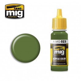 Ammo Mig 0023 4BO Protective Green Acrylic Colour - Suitable for Brush and Airbrush Application - 17ml Bottle