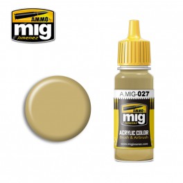 Ammo Mig 0027 (RAL1039) F9 German Sand Beige Acrylic Colour - Suitable for Brush and Airbrush Application - 17ml Bottle