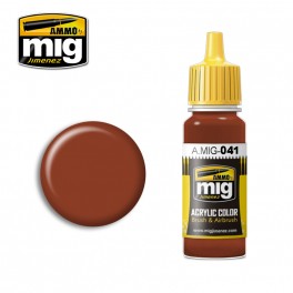 Ammo Mig 0041 Dark Rust Acrylic Colour - Suitable for Brush and Airbrush Application - 17ml Bottle