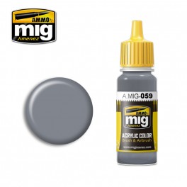 Ammo Mig 0059 Grey Acrylic Colour - Suitable for Brush and Airbrush Application - 17ml Bottle