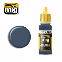 Ammo Mig 0062 French Blue Acrylic Colour - Suitable for Brush and Airbrush Application - 17ml Bottle