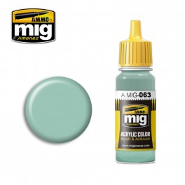 Ammo Mig 0063 Pale Grey Acrylic Colour - Suitable for Brush and Airbrush Application - 17ml Bottle