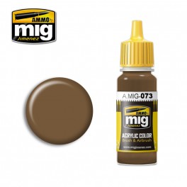 Ammo Mig 0073 Earth Colour - Suitable for Brush and Airbrush Application - 17ml Bottle