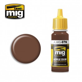 Ammo Mig 0076 Brown Soil - Suitable for Brush and Airbrush Application - 17ml Bottle