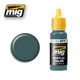 Ammo Mig 0077 Dull Green - Suitable for Brush and Airbrush Application - 17ml Bottle