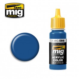 Ammo Mig 0086 (RAL5019) Blue Acrylic Colour - Suitable for Brush and Airbrush Application - 17ml Bottle