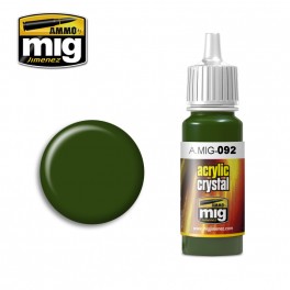 Ammo Mig 0092 Crystal Green Acrylic Crystal Colour - Suitable for Brush and Airbrush Application - 17ml Bottle