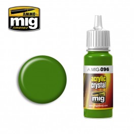 Ammo Mig 0096 Crystal Periscope Green Colour - Suitable for Brush and Airbrush Application - 17ml Bottle