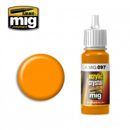 Ammo Mig 0097 Crystal Orange Colour - Suitable for Brush and Airbrush Application - 17ml Bottle