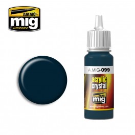 Ammo Mig 0099 Crystal Black Blue Colour - Suitable for Brush and Airbrush Application - 17ml Bottle