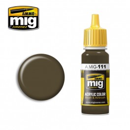 Ammo Mig 0111 Brown SCC2 (Brit 1941-44 Ser Drab) Acrylic Colour - Suitable for Brush and Airbrush Application - 17ml Bottle