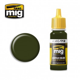 Ammo Mig 0112  SCC15 (Brit 1944-45) Olive Drab Acrylic Colour - Suitable for Brush and Airbrush Application - 17ml Bottle