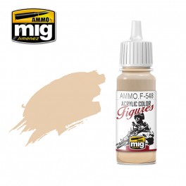 Ammo Mig 0115 (F-548) Light Skin Tone Acrylic Paint for Figures - Suitable for Brush and Airbrush Application - 17ml Bottle