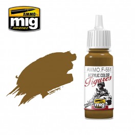 Ammo Mig 0118 (F-551) Burnt Sand Skin Tone Acrylic Paint for Figures - Suitable for Brush and Airbrush Application - 17ml Bottle