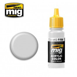 Ammo Mig 0119  Cold Grey Colour Acrylic Paint - Suitable for Brush and Airbrush Application - 17ml Bottle