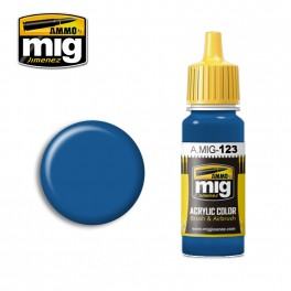 Ammo Mig 0123 Marine Blue Colour Acrylic Paint - Suitable for Brush and Airbrush Application - 17ml Bottle