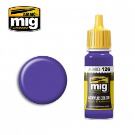 Ammo Mig 0126 Violet Colour Acrylic Paint - Suitable for Brush and Airbrush Application - 17ml Bottle