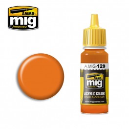 Ammo Mig 0129 Orange Colour Acrylic Paint - Suitable for Brush and Airbrush Application - 17ml Bottle