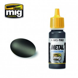 Ammo Mig 0192 Polished Metal - Metal Acrylic Colour- Suitable for Brush and Airbrush Application - 17ml Bottle