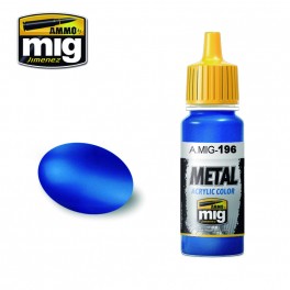 Ammo Mig 0196 Warhead Metallic Blue - Metal Acrylic Colour- Suitable for Brush and Airbrush Application - 17ml Bottle
