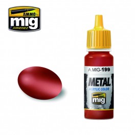 Ammo Mig 0199 Copper - Metal Acrylic Colour- Suitable for Brush and Airbrush Application - 17ml Bottle