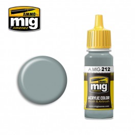 Ammo Mig 0212 (FS26373) Silver Grey Acrylic Colour - Suitable for Brush and Airbrush Application - 17ml Bottle