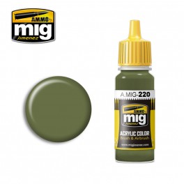 Ammo Mig 0220 (FS34151) Zinc Chromate Interior Green Acrylic Colour - Suitable for Brush and Airbrush Application - 17ml Bottle