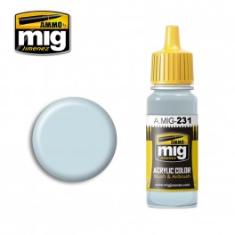 Ammo Mig 0231 (RLM65) Hellblau (Light Blue) Acrylic Colour - Suitable for Brush and Airbrush Application - 17ml Bottle