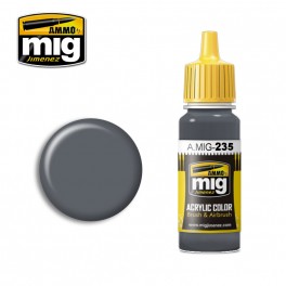 Ammo Mig 0235 (FS35152 / AMT-12) Dark Grey Acrylic Colour - Suitable for Brush and Airbrush Application - 17ml Bottle