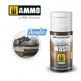 Ammo Mig 0708 Acrylic Wash - Dark Wash (F-325) - 15ml Bottle