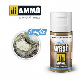 Ammo Mig 0712 Acrylic Wash - Ochre Wash (F-324) - 15ml Bottle