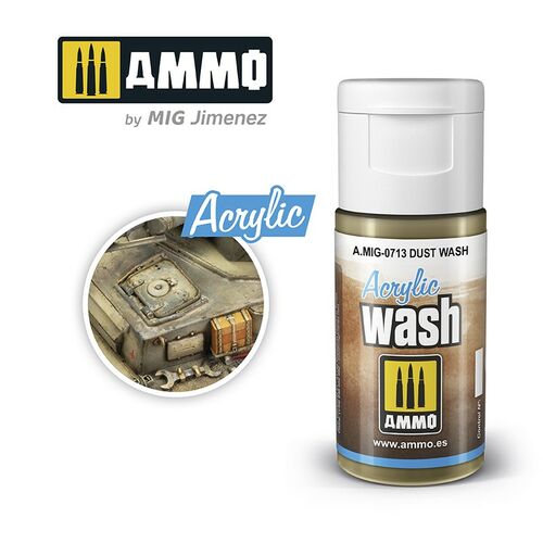Ammo Mig 0713 Acrylic Wash - Dust Wash (F-324) - 15ml Bottle