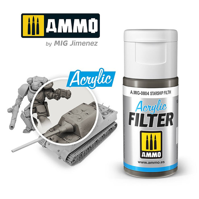 Ammo Mig 0804 Acrylic Filter - Starship Filth (F-323) - 15ml Bottle