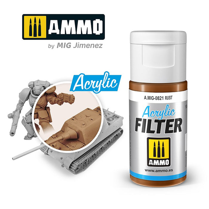 Ammo Mig 0821 Acrylic Filter - Rust (F-322) - 15ml Bottle