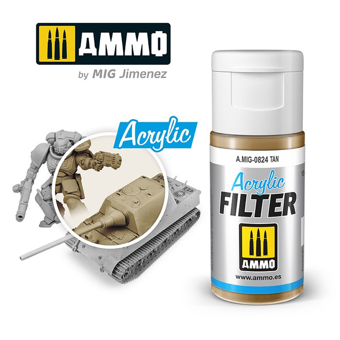 Ammo Mig 0824 Acrylic Filter - Tan (F-321) - 15ml Bottle