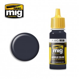 Ammo Mig 0908 Grey Base (Dunkengrau) Acrylic Colour - Suitable for Brush and Airbrush Application - 17ml Bottle