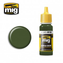 Ammo Mig 0915 (BS241) Dark Green Shadow Acrylic Colour - Suitable for Brush and Airbrush Application - 17ml Bottle