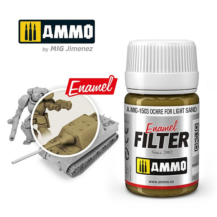Ammo Mig 1503 Filter - Ochre for Light Sand - 35ml Jar