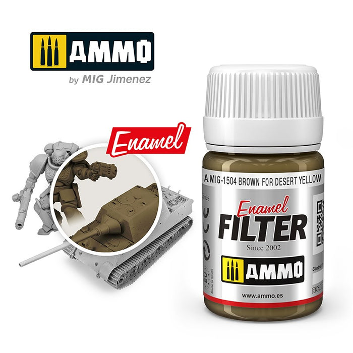 Ammo Mig 1504 Filter - Brown for Desert Yellow - 35ml Jar