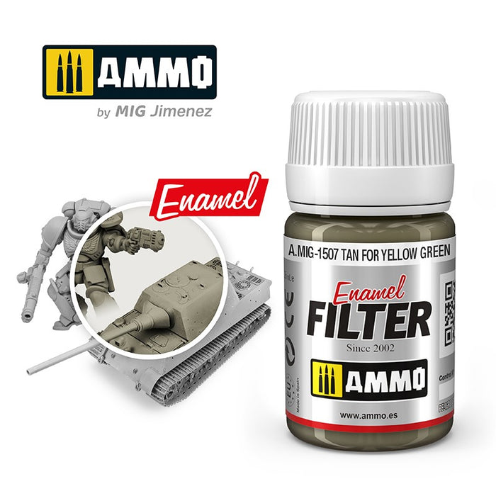 Ammo Mig 1507 Filter - Tan for Yellow Green - 35ml Jar