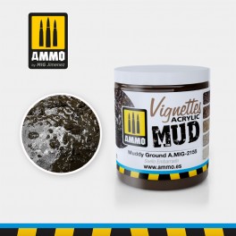 Ammo Mig 2155 Vignettes Acrylic Mud - Muddy Ground (for Dioramas) - 100ml Jar