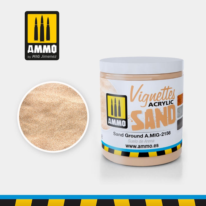 Ammo Mig 2156 Vignettes Acrylic Texture - Sand Ground (for Dioramas) - 100ml Jar