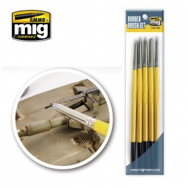 Ammo Mig 7606 Rubber Brush Set - 5 pieces